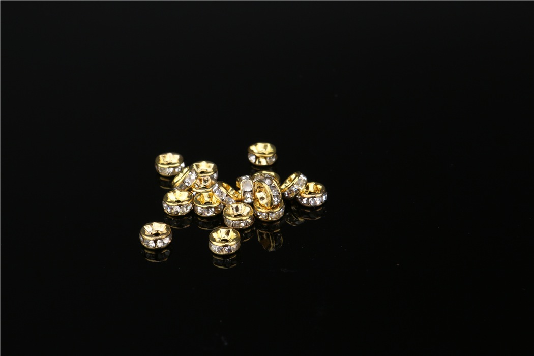 画像3: 平型 ロンデル ゴールド×クリア 1000個セット サイズ 4mm〜12mm アクセサリーパーツ 天然石 激安 スワロフスキー